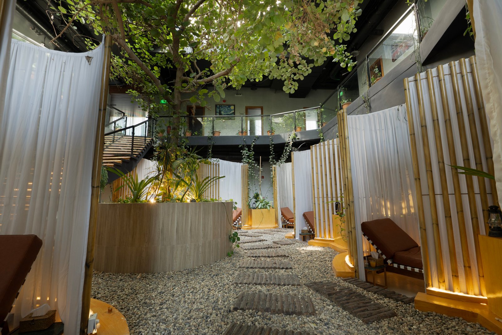 The indoor garden at Aurora Spa, Riyadh